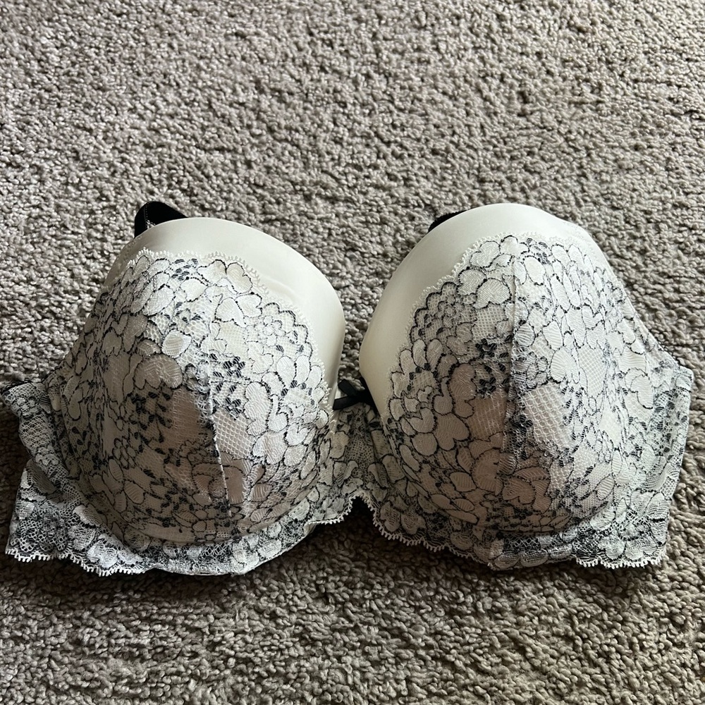 White bra with black lace VS